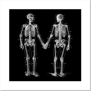 Skeletons Holding Hands Posters and Art